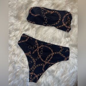 NWOT Chains Print 2 Piece Bikini Set
